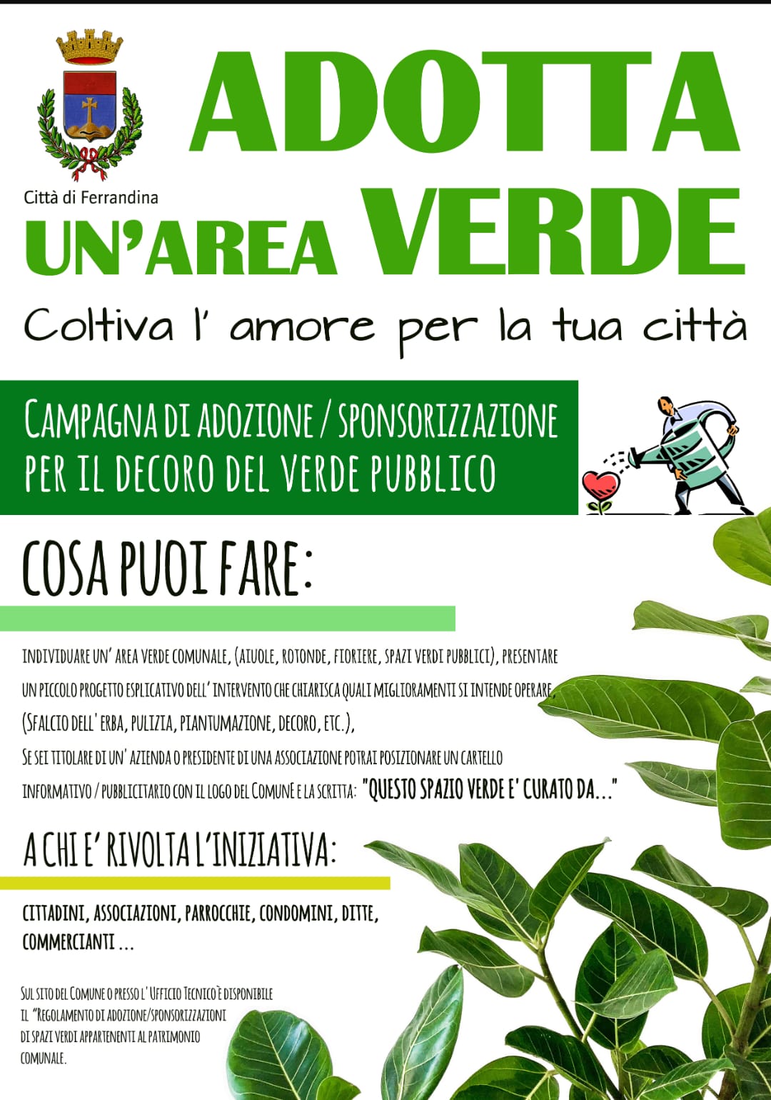 Campagna di adozione/sponsorizzazione per il decoro del verde pubblico